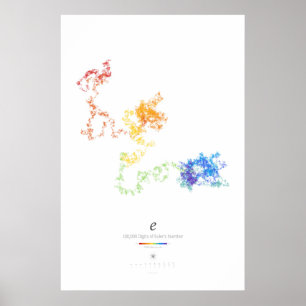 Poster 100k chiffres du nombre d'Euler (clair)