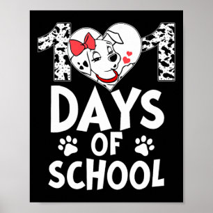 Poster 101 Jours École Cute Chien Heureux 100 Jours Ensei
