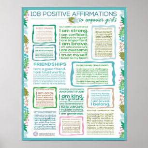 Poster 108 Affirmations positives pour autonomiser les fi