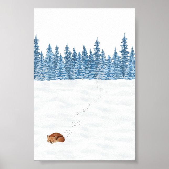 Poster (10,2 x 15,2 cm) - Winterlandschaft (Vorne)