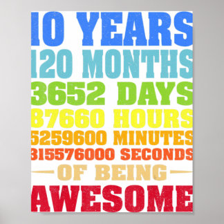 Poster 10 ans 120 mois d'être génial 10e anniversaire