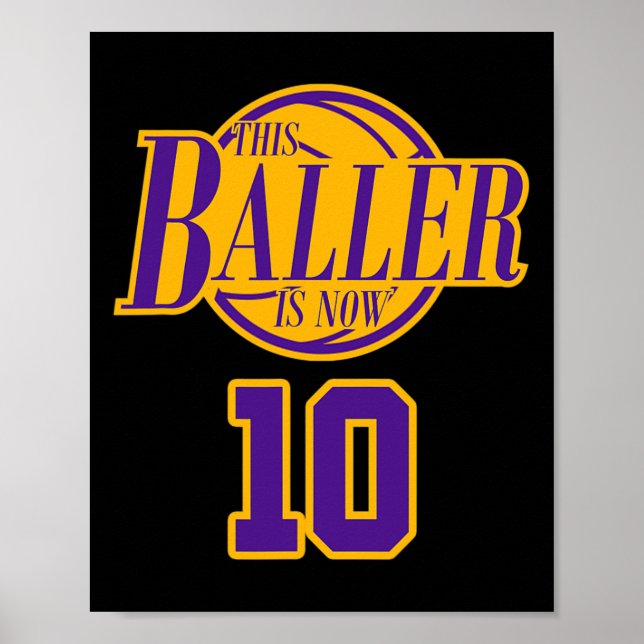 Poster 10 Ans Basketball Baller Purple Et (Devant)