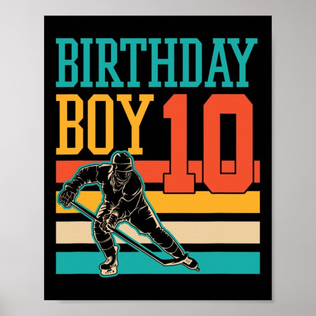Poster 10 ans de hockey sur glace Thème 10ème anniversair (Devant)