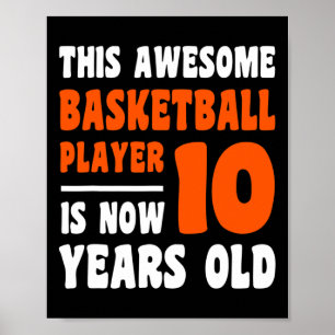 Poster 10 ans Joyeux 10e anniversaire Basketball 10e Bi