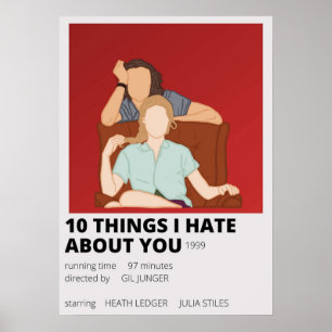 Poster 10 choses que je déteste à votre sujet minimaliste