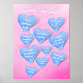 Poster 10 choses que nous aimons à votre sujet