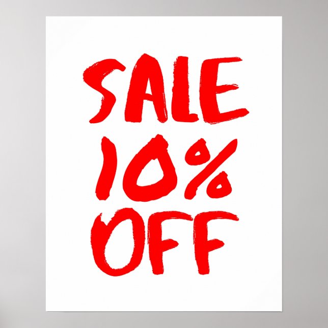 Poster 10% de réduction sur la vente Signal, Red Retail S (Devant)