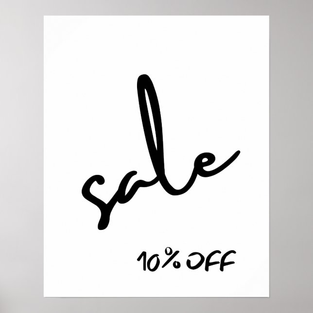 Poster 10% de réduction Vente Signe, Boutique Vente noir  (Devant)