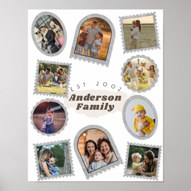 Poster 10 Dix Photo Moderne Élégant Collage Famille Amour (Devant)