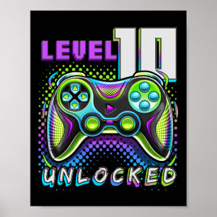Poster 10 Jeu vidéo déverrouillé 10e anniversaire Gamer B
