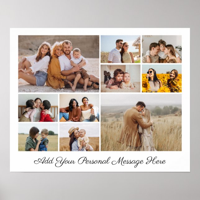 Poster 10 Photo Collage Ajoutez Votre Propre Salutation (Devant)