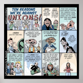 Poster 10 Raisons Étaient Contre LES SYNDICATS