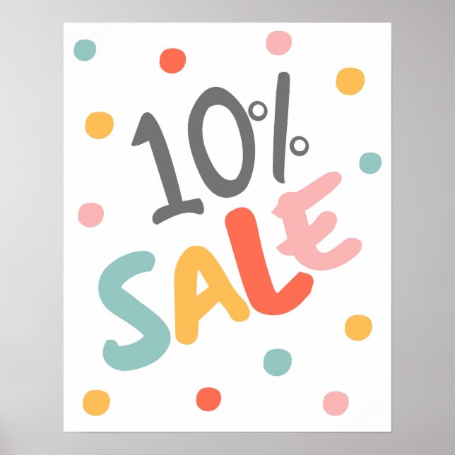 Poster 10% Signe de vente, 10% Promo Signe, Vente importa (Devant)