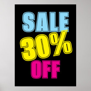 Poster 10% Signe de vente, Signal de magasin de détail, V