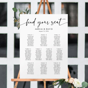 Poster 10 Tables Trouvez votre place Plan de table