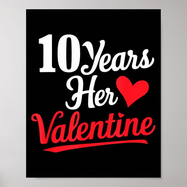 Poster 10 Years Her Valentine _ Anniversary Couples Valen (Devant)