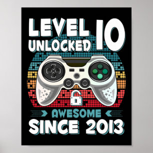 Poster 10ans Anniversaire Fils Garçon Amusant Joueur 10e 