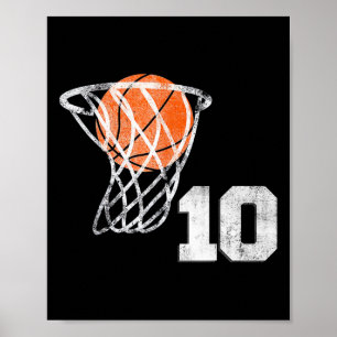 Poster 10e anniversaire Basketball Dix garçons de 10 ans