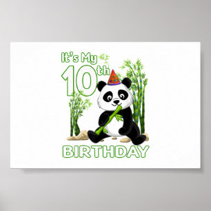 Poster 10e anniversaire Cadeaux 10 ans Vieux fête Animal 