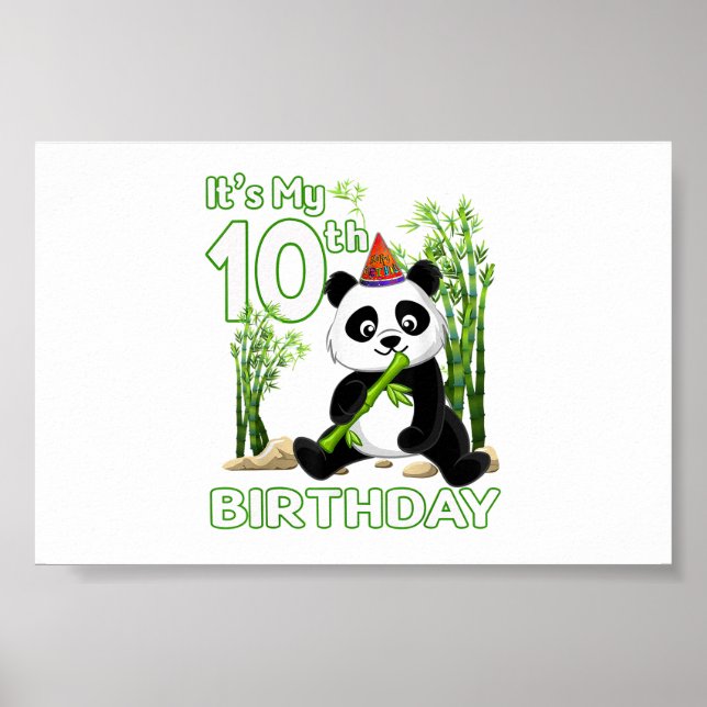 Poster 10e anniversaire Cadeaux 10 ans Vieux fête Animal  (Devant)