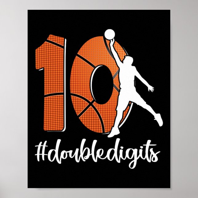 Poster 10e anniversaire Double chiffres Dix Basket Pour G (Devant)