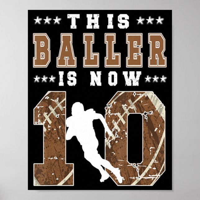 Poster 10e anniversaire Football garçon 10 ans Football P (Devant)
