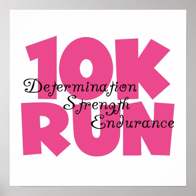 Poster 10K Run Sport Rose (Devant)
