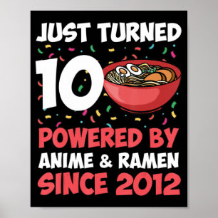 Poster 10th Birthday Kawaii Anime Ramen 10 Years Old Girl