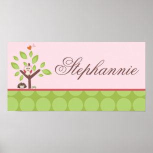 Poster 10x20 Nom Mur Art Amour et Nature Fille Woodland