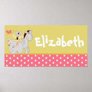 Poster 10x20 Nursery Art Name Print Tropical Punch Girl