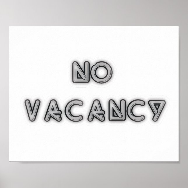 Poster 10x8 Aucun Vacance Black and White Wall Art (Devant)