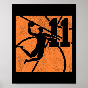 Poster 11 Ans Bysketbyll Dunk 11e Anniversaire Fête E