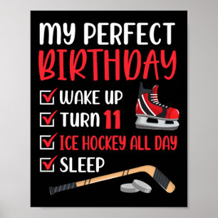 Poster 11 ans de hockey sur glace Anniversaire de fête 11