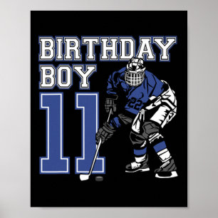Poster 11 ans de hockey sur glace Thème Anniversaire 11e
