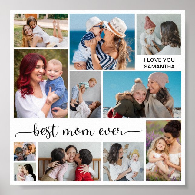 Poster 11 Photo Collage Meilleure Maman Jamais (Devant)