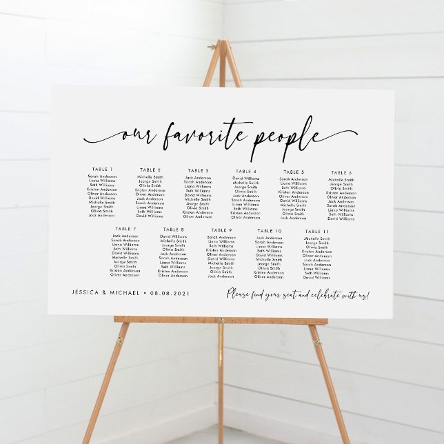 Poster 11 Tables Notre Plan de Table de Mariage préféré p (Créateur téléchargé)