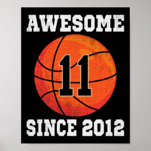 Poster 11e Anniversaire de basket-ball Lover 11 ans Vinta