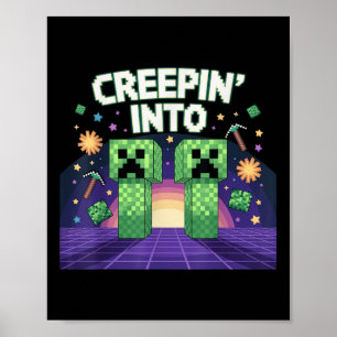 Poster 11e Anniversaire Gamer Pixel Creepin’ In 11 Vidéo 