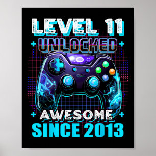Poster 11e Anniversaire Joueur 11 Anniversaire Amusant An