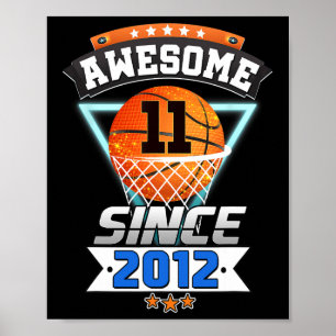 Poster 11e Anniversaire Joueur De Basket-Ball Magnifique