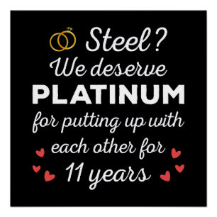 Poster 11e anniversaire Mariage I - Steel Funny Couple