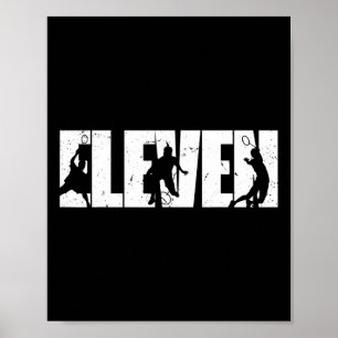 Poster 11e anniversaire Retro Badminton 11 ans Boy Gir
