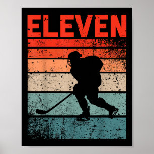 Poster 11e Anniversaire Rétro Hockey sur glace 11 ans Gar