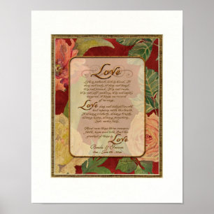Poster 11x14 Anniversaire, Amour Chapitre 1 Corinthiens 1