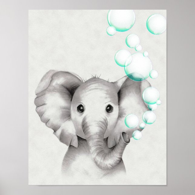Poster 11x14 Bulles d'éléphant du coffre (Devant)