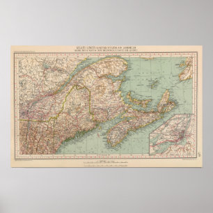 Poster 129 Maine, la Nouvelle-Écosse, Nouveau Brunswick,