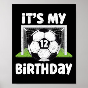 Poster 12 ans Footballeur 12e Anniversaire Enfants Fête