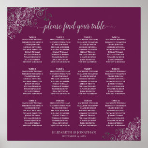 Poster 12 Argent de table sur le Mariage Cassis