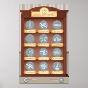 Poster 12 idiomes sur l'argent