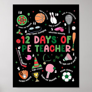 Poster 12 Jours De Prof De Gym Prof D'éducation Physique 